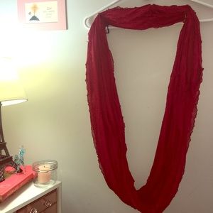 Red Textured Scarf
